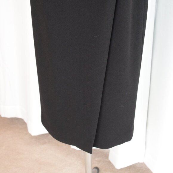 Burberry Black Gathered Wrap Midi Skirt Sz 4 - Picture 6 of 7